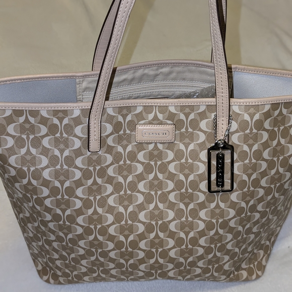 Coach Handbags - Coach Tan Signature Tote Bag